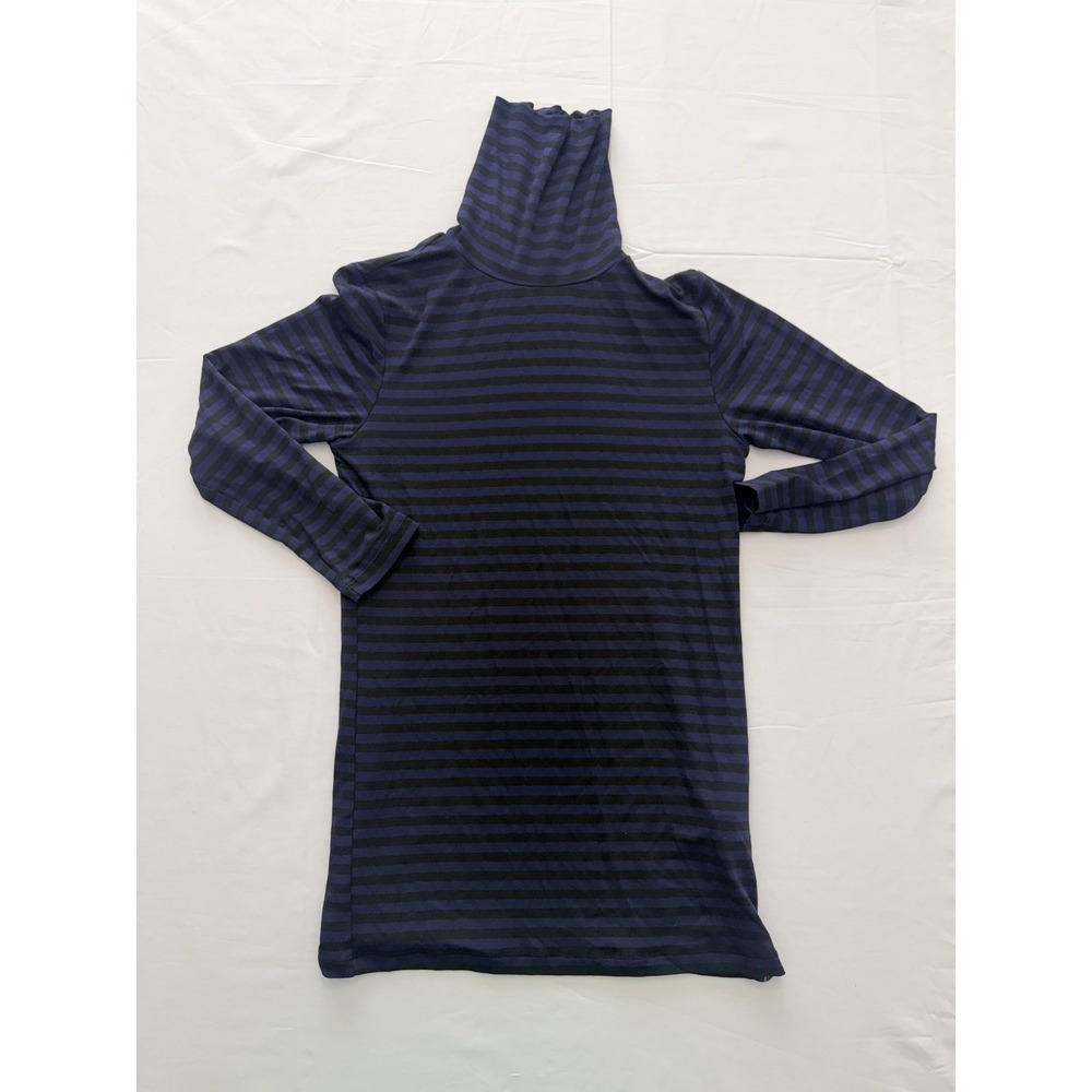 L'Agence Sweater Dress Womens XS Navy Black Striped Turtleneck Bodycon Mini